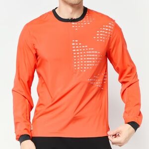 Hoka OneOne Men Sportswear Fit Long Sleeve Outdoor Wind Shell Jacket, Orange S